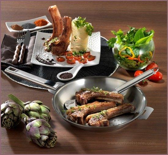 Actual product image Cristel Strate Amovible Stainless Steel Pan Ø22cm (22 cm, Frying pan, Stainless steel)