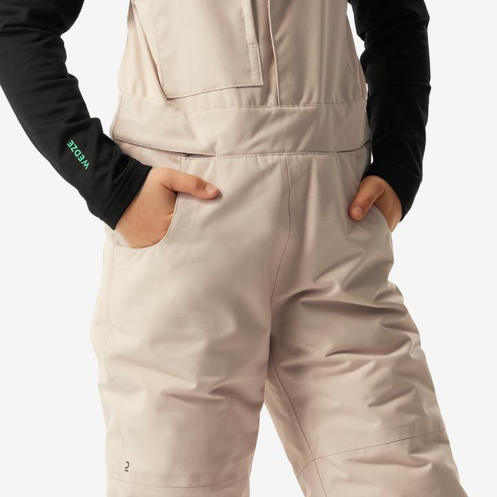 Actual product image Wedze Snowboard trousers dungarees kids piste - 500 white (128)
