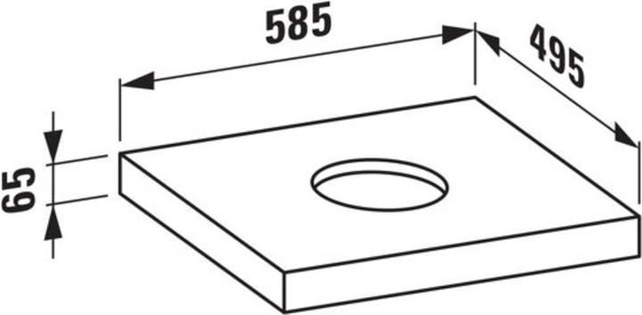 Immagine prodotto Laufen Piastra per lavabo Lani, unapertura al centro, 585x495x65 mm, H404641112