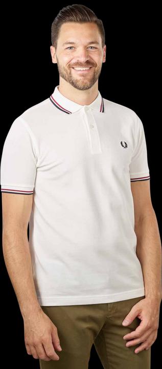 Actual product image Fred Perry Twin Tipped Polo Shirt Short Sleeve Snow White (XL)