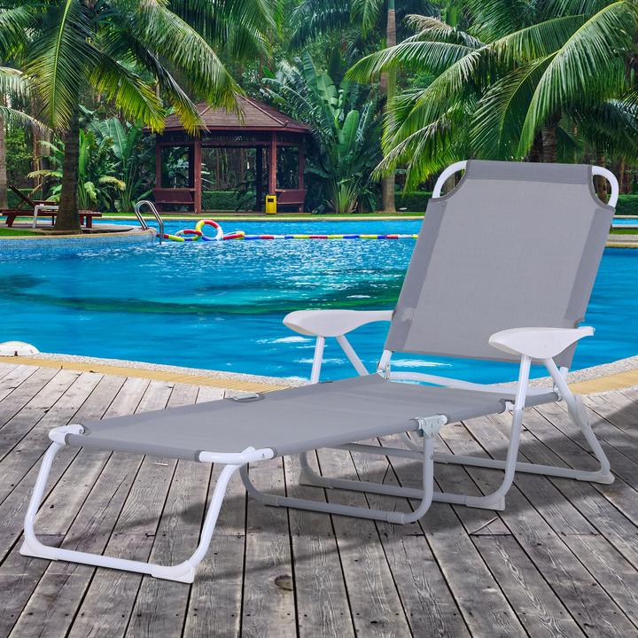 Actual product image Outsunny Sun lounger with adjustable backrest (160 cm)