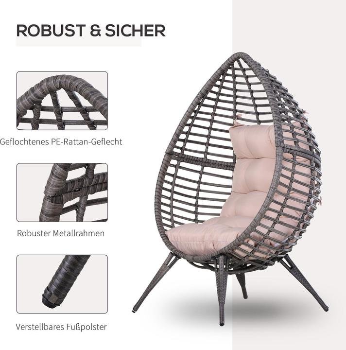 Produktbild Outsunny Gartensessel in Tropfen Design