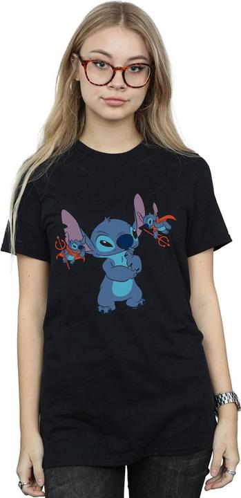 Actual product image Disney Womens/Ladies Lilo And Stitch Little Devils Cotton Boyfriend T-Shirt (M)