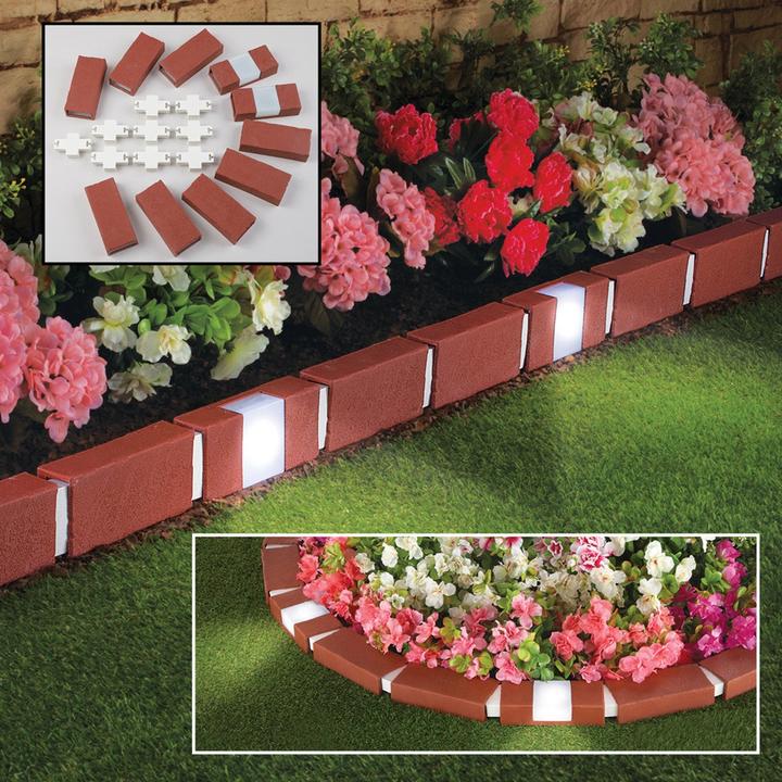 Image du produit HTI-Living Beeteinfassung 230 cm Ziegelstein mit Beleuchtung (233 cm)