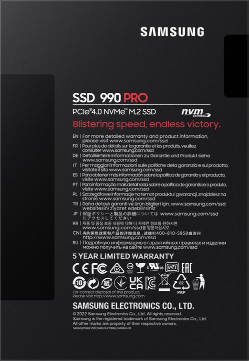 Produktbild Samsung 990 Pro (2000 GB, M.2 2280)