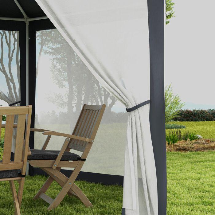 Produktbild Swisshandel24 Gartenzelt ca. 4 x 4 m mit Moskitonetz 6-eckig Polyester Metall Dunkelgrau (394 cm, 394 cm)