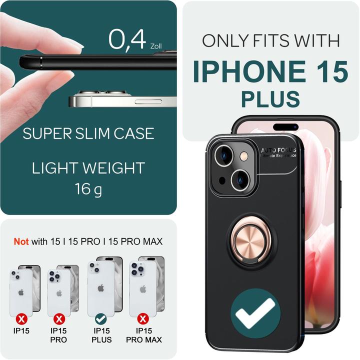 Produktbild Nalia Matte Ring Silikon Hülle (Apple iPhone 15 Plus)