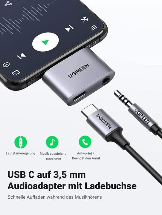 Productafbeelding Ugreen USB-C naar 3.5mm Audio Adapter met DAC Chip