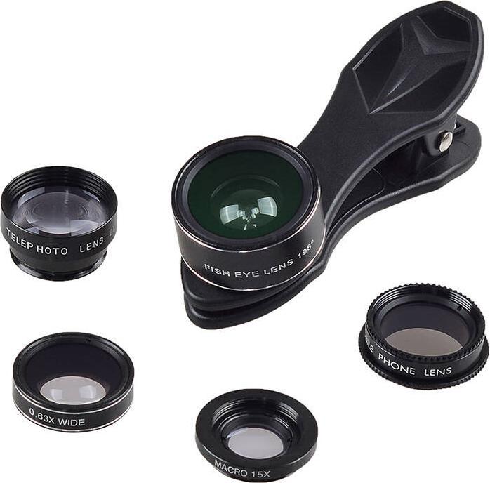 Image du produit Apexel Kit de lentilles mobiles APL-DG5H 5 en 1 universel (noir)