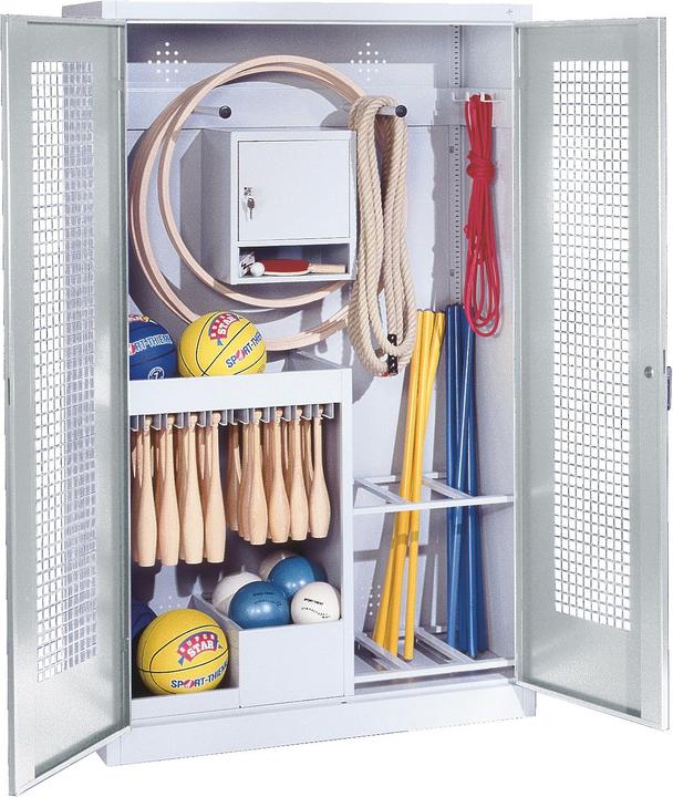 Produktbild C+P Sportgeräteschrank (HxBxT: 195x120x50 cm, mit Lochblech-Flügeltüren, Typ 1)