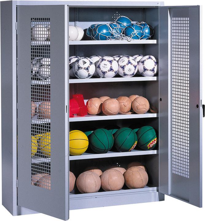 Produktbild C+P Ballschrank (HxBxT: 195x150x50 cm, mit Lochblech-Flügeltüren, Typ 3)