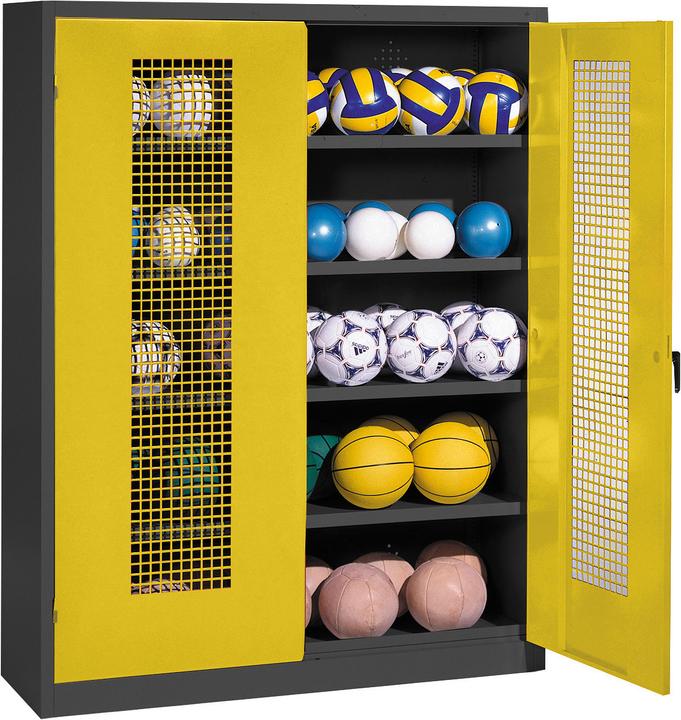Produktbild C+P Ballschrank (HxBxT: 195x150x50 cm, mit Lochblech-Flügeltüren, Typ 3)