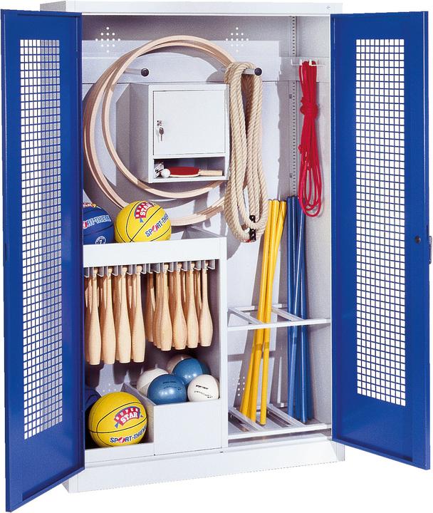 Immagine prodotto C+P Armadio per attrezzature sportive (HxLxP: 195x120x50 cm, con ante a battente in lamiera forata