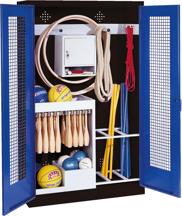 Produktbild C+P Sportgeräteschrank (HxBxT: 195x120x50 cm, mit Lochblech-Flügeltüren, Typ 1)