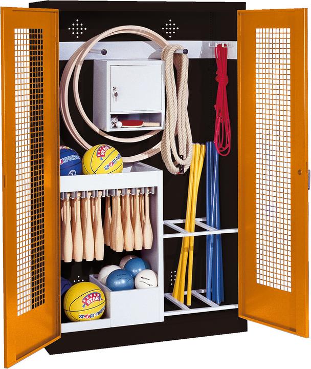 Produktbild C+P Sportgeräteschrank (HxBxT: 195x120x50 cm, mit Lochblech-Flügeltüren, Typ 1)