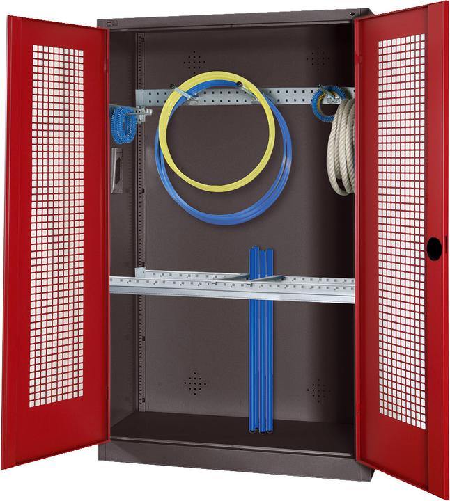 Produktbild C+P Modul-Sportgeräteschrank mit Grundausstattung (HxBxT: 195x120x50 cm, mit Lochblech-Flügeltüren)