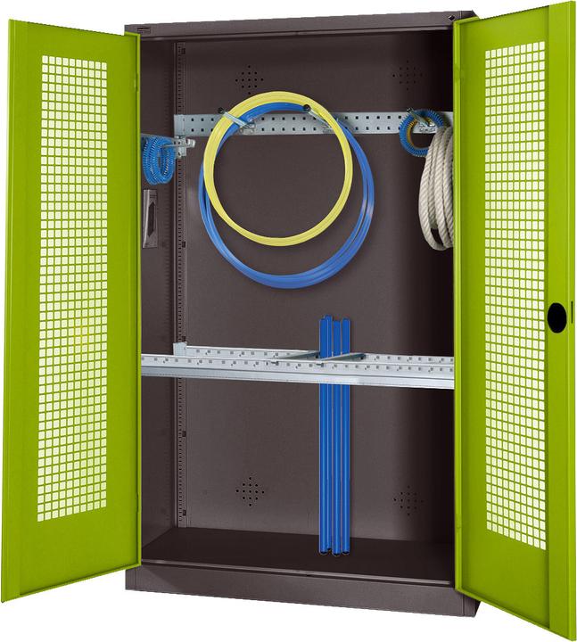 Produktbild C+P Modul-Sportgeräteschrank mit Grundausstattung (HxBxT: 195x120x50 cm, mit Lochblech-Flügeltüren)