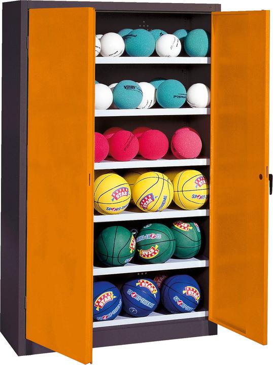 Actual product image C+P Ball cabinet (HxWxD: 195x120x50 cm, with full sheet metal hinged doors, type 3)