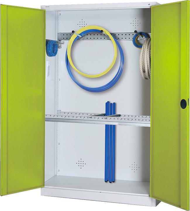 Produktbild C+P Modul-Sportgeräteschrank mit Grundausstattung (HxBxT: 195x120x50 cm, mit Vollblech-Flügeltüren)