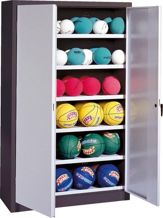 Image du produit C+P Armoire à balles (hxlxp : 195x93x40 cm, avec portes battantes en tôle pleine, type 3)