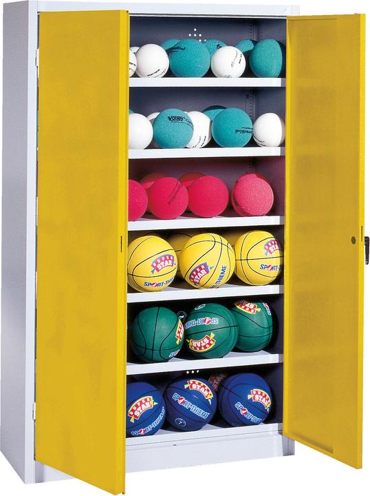Image du produit C+P Armoire à balles (hxlxp : 195x120x40 cm, avec portes battantes en tôle pleine, type 3)