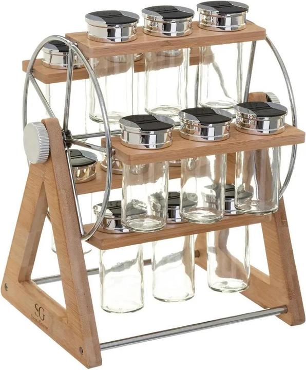 5Five Porta spezie - design cool - bambù - 15 lattine