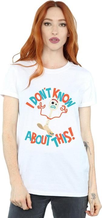 Actual product image Disney Womens/Ladies Toy Story 4 Forky I Dont Know About This Cotton Boyfriend T-Shirt (M)