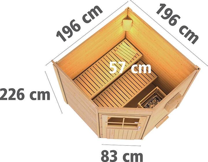 Produktbild Karibu Saunahaus Pekka Eckeinstieg (9 KW Bio externe Steuerung)