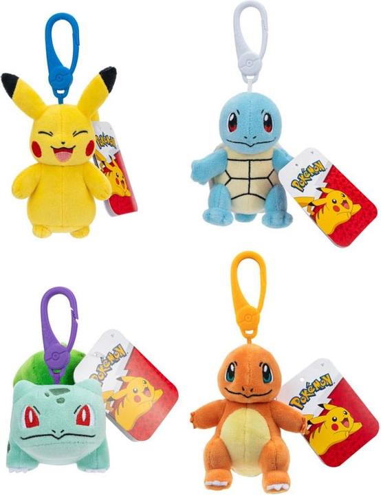 Jazwares Pokémon Plüschfiguren mit Schlüsselanhänger Series 1 10 cm Sortiment (6)