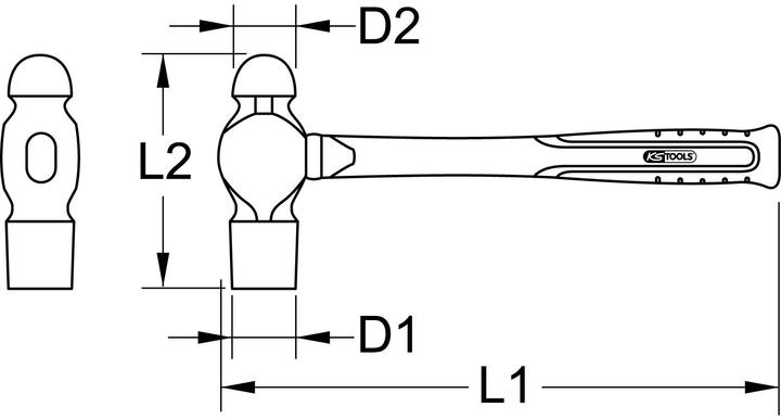 Produktbild KS Tools EDELSTAHL Schlosserhammer (440 g)