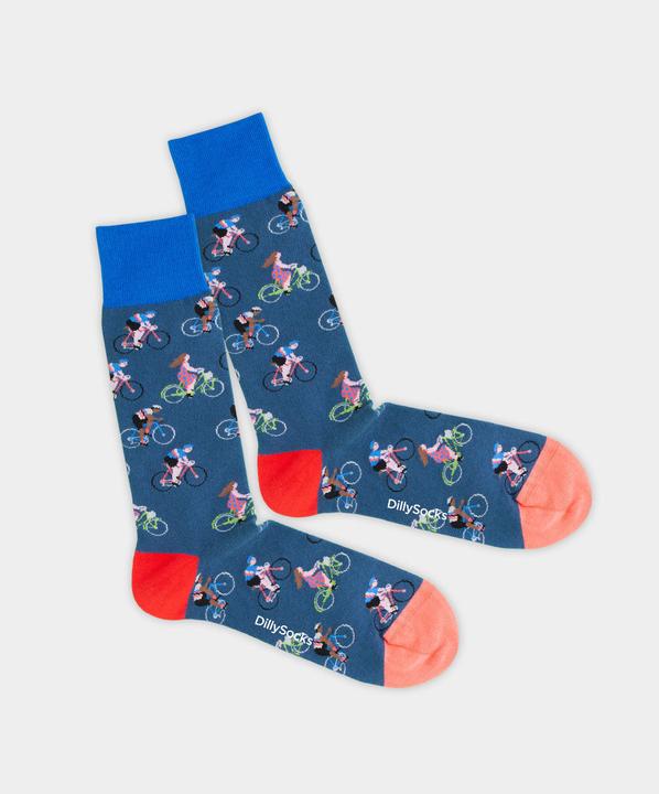 Actual product image DillySocks Blue Bike (Single pack, 36 - 40)