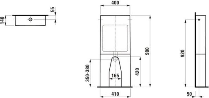 Actual product image Laufen Universal, stand sink unit, water connection on the left or right side