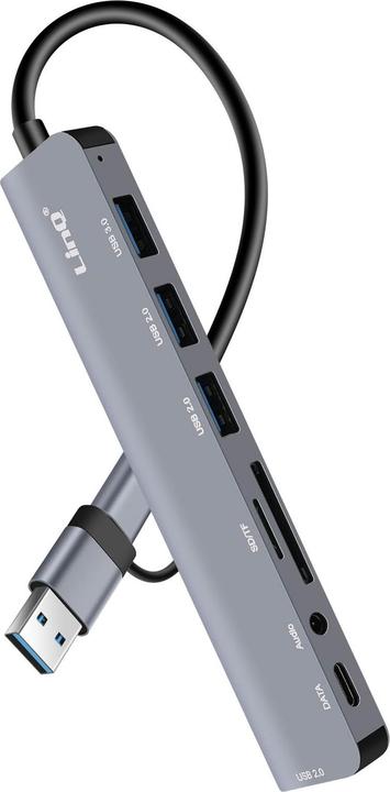 Actual product image LinQ IT7948 8-in-1 USB hub (USB-A, USB-C, 8 Ports)
