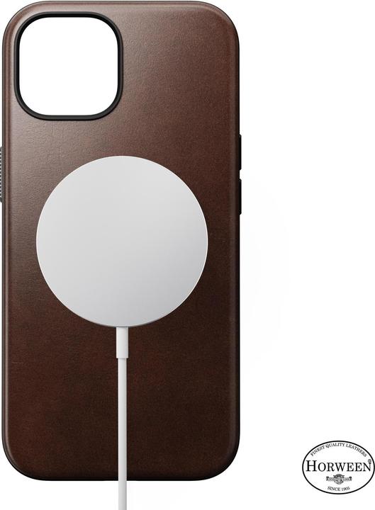 Actual product image Nomad Back Cover Modern Leather Horween iPhone 15 Black (Apple iPhone 15)