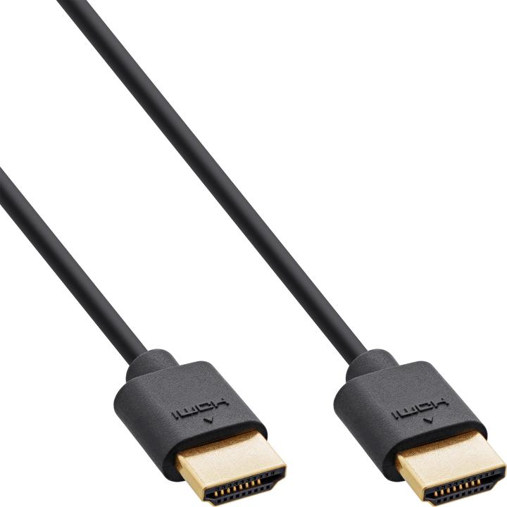 Productafbeelding InLine Slanke Ultra Hoge Snelheid HDMI Kabel 8K4K Mannelijk Zwart Goud 0 (0.30 m, HDMI)