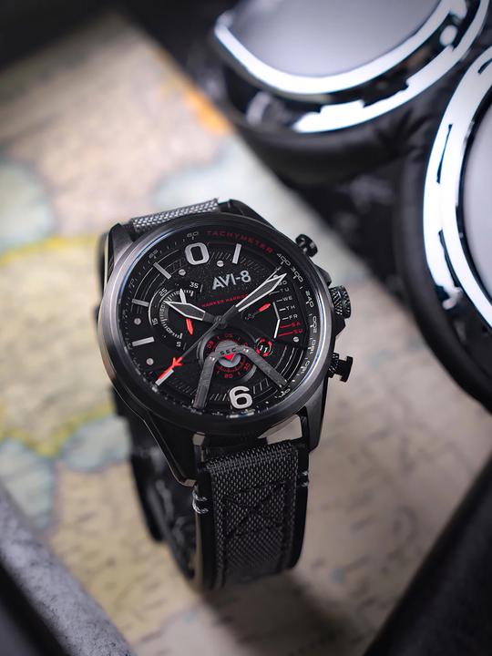 Actual product image AVI-8 AV-4056-0B Hawker Harrier Dual Retrograde (Chronograph)