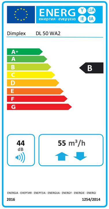 Energy Label Dimplex Decentralized ventilation unit DL 50 WA2
