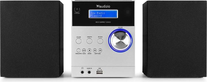 Immagine prodotto Audizio Sistema Micro HiFi Metz Alluminio (Lettore CD, Bluetooth, 1x 30 W)