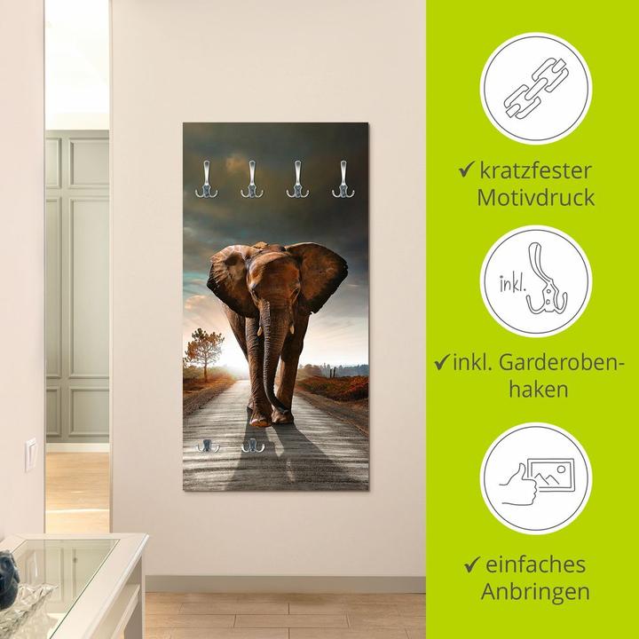 Immagine prodotto Artland Specchio con cornice di design Un elefante cammina per strada