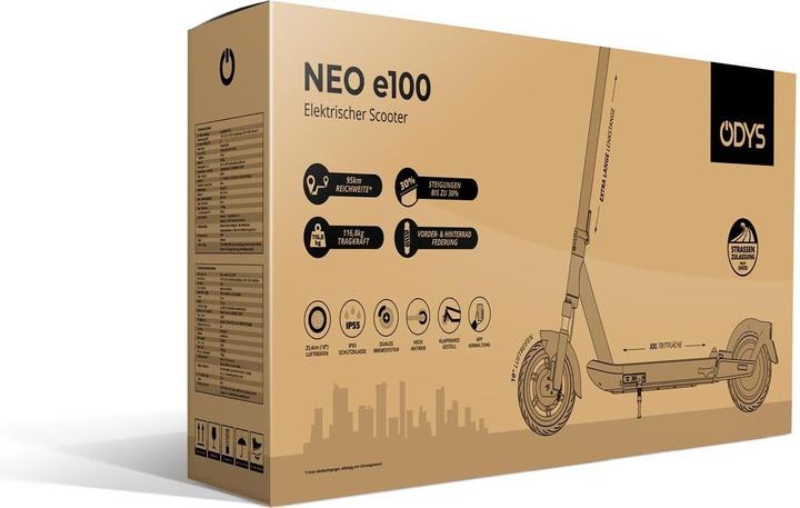 Actual product image Odys NEO e100 electric scooter (20 km/h, 95 km, 500 W)