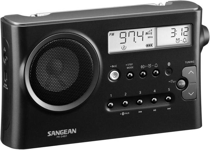 Actual product image Sangean PR-DA BT Table Radio, Metal Grey (FM, MW, LW, KW, Bluetooth)