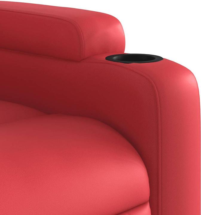 Actual product image VidaXL Recliner red faux leather,Colour: Red,Material: Faux leather