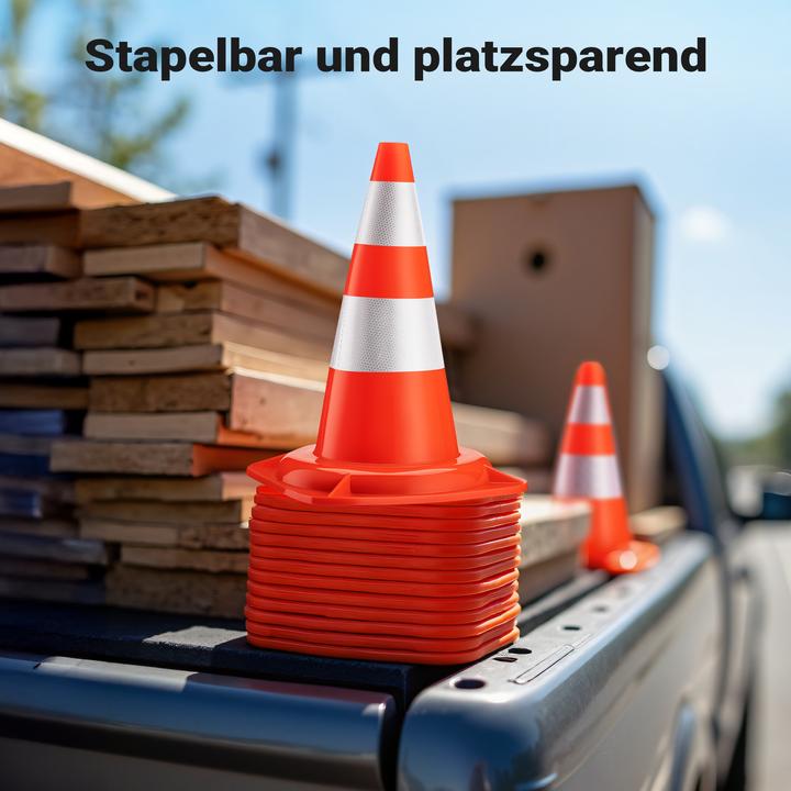 Produktbild Wiltec Verkehrskegel 50cm Leitkegel Strassen Pylon Warnhütchen Warnkegel aus PVC