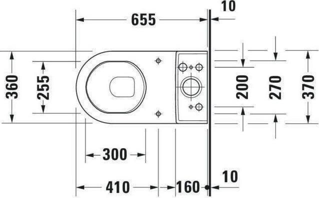 Productafbeelding Duravit Staande toiletcombinatie STARCK 3 ti. 360x655mm Ab se Ab in verticaal wit