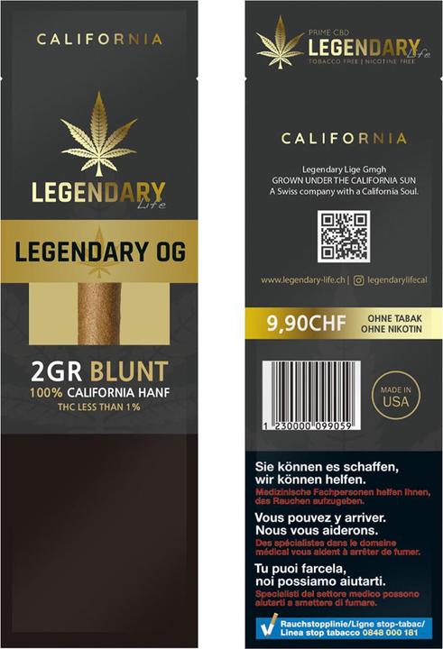 Actual product image Legendary Premium CBD Blunt 2g (4.93 g, Outdoor)