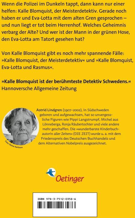 Actual product image Kalle Blomquist 2. Kalle Blomquist lebt gefährlich (German, Astrid Lindgren, Charles Kurt Peters, Jutta Bauer, 2023)