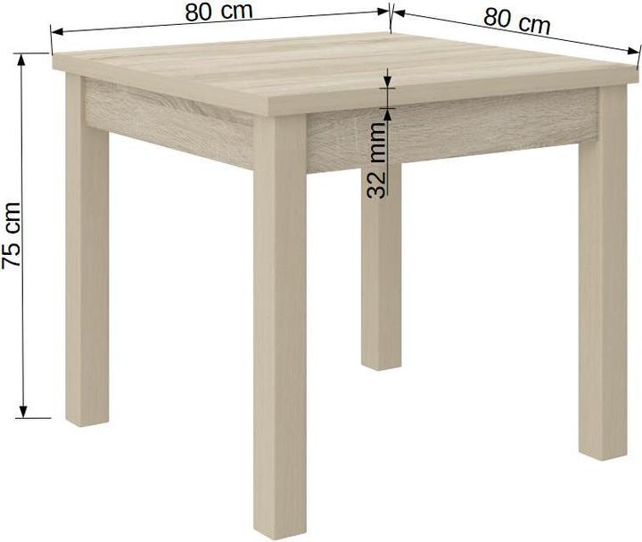 Immagine prodotto ADRK Furniture Tabella RODOS 38 (80 x 80 x 75 cm)