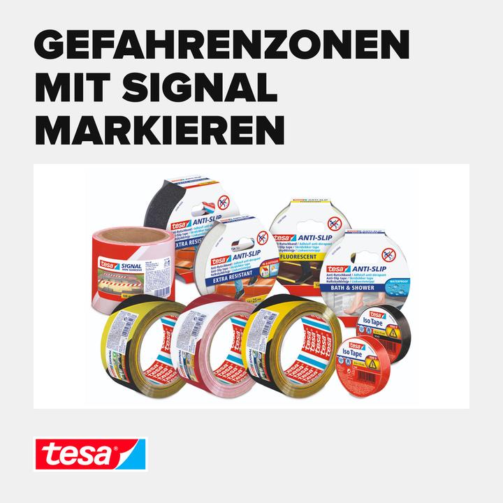 Produktbild tesa PREMIUM Signal Markierungsband, selbstklebendes PVC Warnband zur permanenten Markierung (50 mm)