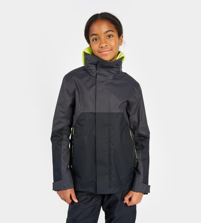 Tribord Regenjacke Segeljacke Kinder wasserdicht winddicht - Sailing 300 dunkelgrau