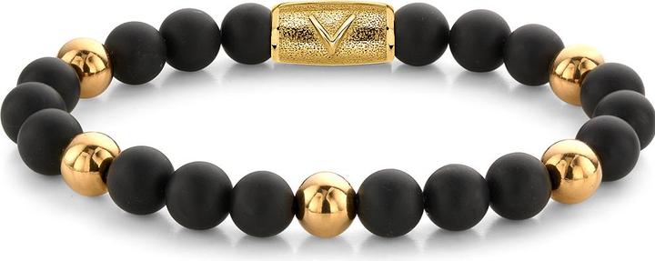 Image du produit Rebel & Rose Bracelet Matt Black Madonna RR-8DV05-G-L Hommes (19 cm, Onyx, Acero inoxidable)